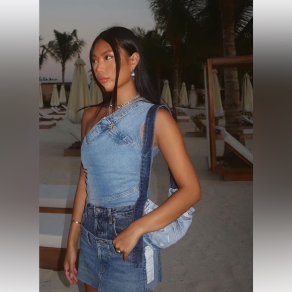 Zara symmetrical denim top - Picture 3 of 8